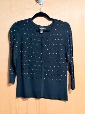 White House Black Market Black Studded Cardigan